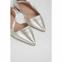 LK Bennett Silver Pandora Leather Asymmetric Strap Flats -LK Bennett Shop unnamed file 100
