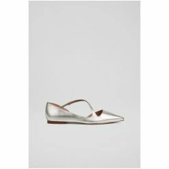 LK Bennett Silver Pandora Leather Asymmetric Strap Flats -LK Bennett Shop unnamed file 101
