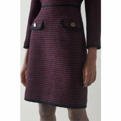 LK Bennett Navy Blue/Red Paloma Striped Tweed Dress -LK Bennett Shop unnamed file 1010
