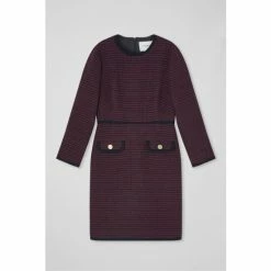LK Bennett Navy Blue/Red Paloma Striped Tweed Dress -LK Bennett Shop unnamed file 1011