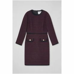 LK Bennett Navy Blue/Red Paloma Striped Tweed Dress -LK Bennett Shop unnamed file 1012