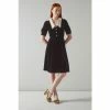LK Bennett LKBennett Mimi Black Velvet Contrast Collar Dress