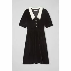 LK Bennett LKBennett Mimi Black Velvet Contrast Collar Dress 3 LK Bennett LKBennett Mimi Black Velvet Contrast Collar Dress -LK Bennett Shop unnamed file 1026