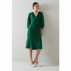 LK Bennett Iris Green Fluid Midi Dress