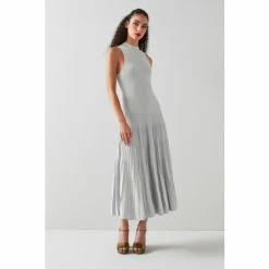 LK Bennett Silver Scott Sparkle Knit Pleated Dress -LK Bennett Shop unnamed file 1041