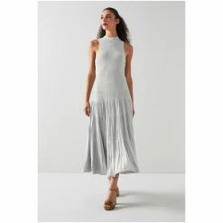 LK Bennett Silver Scott Sparkle Knit Pleated Dress -LK Bennett Shop unnamed file 1042
