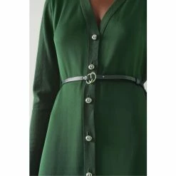 LK Bennett Green Marr Sheer Sleeve Knitted Dress -LK Bennett Shop unnamed file 1054