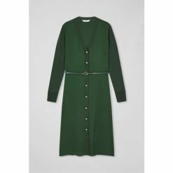 LK Bennett Green Marr Sheer Sleeve Knitted Dress -LK Bennett Shop unnamed file 1055