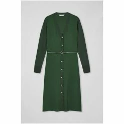 LK Bennett Green Marr Sheer Sleeve Knitted Dress -LK Bennett Shop unnamed file 1056