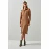 LK Bennett Ruby Recycled Polyester Blend Ribbed Brown Dress