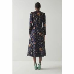 LK Bennett Blue Keira Camelia Print Silk Georgette Midi Dress -LK Bennett Shop unnamed file 1068