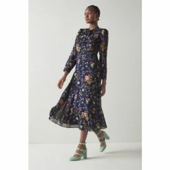 LK Bennett Blue Keira Camelia Print Silk Georgette Midi Dress -LK Bennett Shop unnamed file 1069