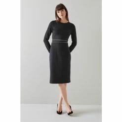 LK Bennett Eileen Black Jersey Shift Dress