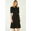LK Bennett Esme Viscose Black Dress With Crystal Buttons