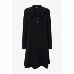 LK Bennett Millie Fluid Crepe Black Dress With Frill Neckline 3 LK Bennett Millie Fluid Crepe Black Dress With Frill Neckline -LK Bennett Shop unnamed file 1102