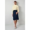 LK Bennett Tish Cream Silk And Navy Blue Crepe Dress