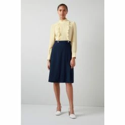 LK Bennett Tish Cream Silk And Navy Blue Crepe Dress -LK Bennett Shop unnamed file 1147