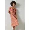 LK Bennett Julien Red Daisy Print Silk Dress