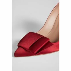 LK Bennett Red Agathe Satin Bow-Front Pointed Toe Courts -LK Bennett Shop unnamed file 115