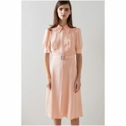 LK Bennett X Royal Ascot Amor Satin Crepe Crystal Belt Dress Green -LK Bennett Shop unnamed file 1158