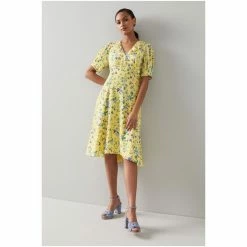 LK Bennett X Royal Ascot Pami Yellow Apple Blossom Print Silk Summer Dress -LK Bennett Shop unnamed file 1169