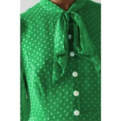 LK Bennett Green Mortimer Green & Cream Polka Dot Silk Dress -LK Bennett Shop unnamed file 1183