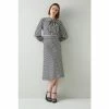 LK Bennett Marcellin Stripe Silk Dress Blue