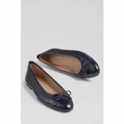 LK Bennett Blue Kara Leather And Patent Toe Cap Ballerina Flats -LK Bennett Shop unnamed file 12