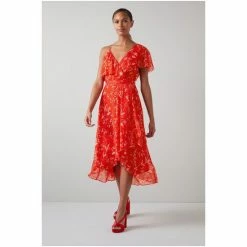 LK Bennett Krasner Red Botanical Print Silk Devoré Summer Dress -LK Bennett Shop unnamed file 1215