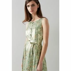 LK Bennett X Royal Ascot Callie Green Silk Metallic Fibre Apple Blossom Print Dress -LK Bennett Shop unnamed file 1218