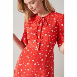 LK Bennett Montana Red Naive Flower Print Silk Tea Dress -LK Bennett Shop unnamed file 1234