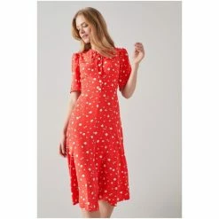 LK Bennett Montana Red Naive Flower Print Silk Tea Dress -LK Bennett Shop unnamed file 1235