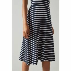 LK Bennett Quinn Navy Blue/Cream Stripe Jersey Summer Dress -LK Bennett Shop unnamed file 1258