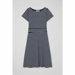 LK Bennett Quinn Navy Blue/Cream Stripe Jersey Summer Dress -LK Bennett Shop unnamed file 1259