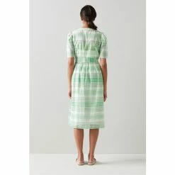 LK Bennett Green Hendrick Green And White Cotton-Silk Striped Shirt Dress -LK Bennett Shop unnamed file 1277