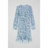 LK Bennett Emylou Blue Silk Apple Blossom Print Dress