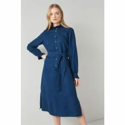LK Bennett Blue Cecile Indigo Blue Chambray Shirt Dress