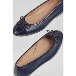 LK Bennett Blue Kara Leather And Patent Toe Cap Ballerina Flats -LK Bennett Shop unnamed file 13