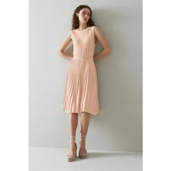 LK Bennett Andrea Pink Metallic Knitted Summer Dress