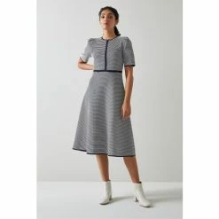 LK Bennett Blue Emilia Stripe Dress