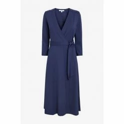 LK Bennett Blue Juno Wrap Dress