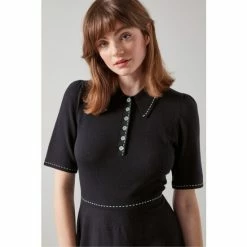 LK Bennett Black Liv Merino Wool-Cotton Knitted Dress -LK Bennett Shop unnamed file 1345