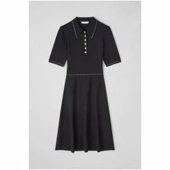LK Bennett Black Liv Merino Wool-Cotton Knitted Dress -LK Bennett Shop unnamed file 1347