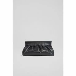 LK Bennett Small Abbie Black Leather Clutch Bag