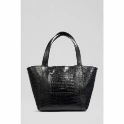 LK Bennett Adeline Black Croc-Effect Leather Large Tote Bag