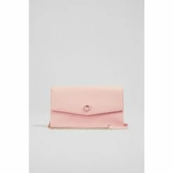 LK Bennett Pink Mason Leather Clutch Bag