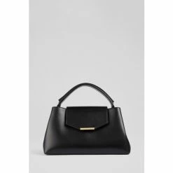 LK Bennett Black Harbour Leather Trapeze Tote Bag