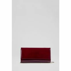 LK Bennett Red Erin Patent Leather Clutch Bag