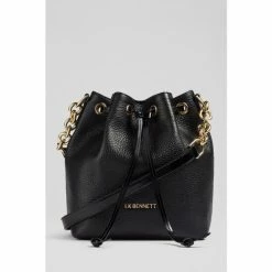 LK Bennett Eliza Leather Bucket Black Bag