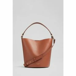 LK Bennett Cecilia Tan Brown Leather Bucket Bag